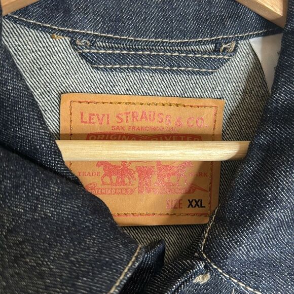 Levis Mens Denim Trucker Jacket Collared Buttondown Outerwear Coat size 2XL - Picture 5 of 11